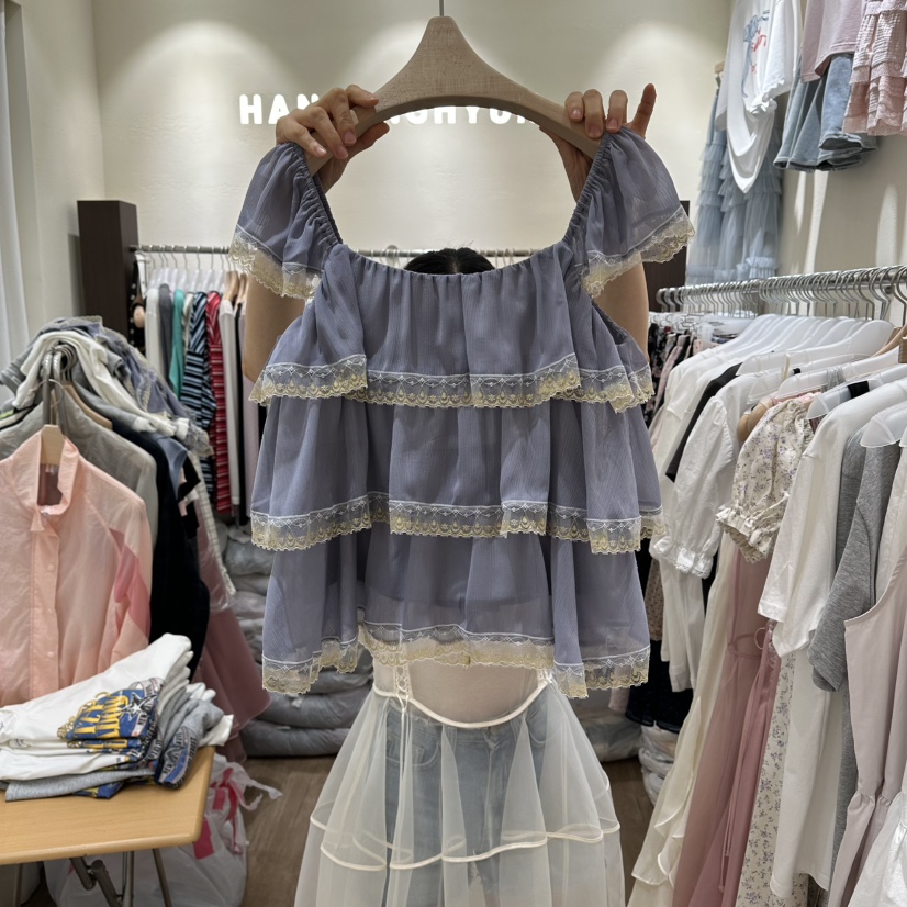 HANSUNGHYUN韓國代購女士新品職業人氣休閑吊帶背心多層蕾絲HANSUNGHYUN吊帶/背心