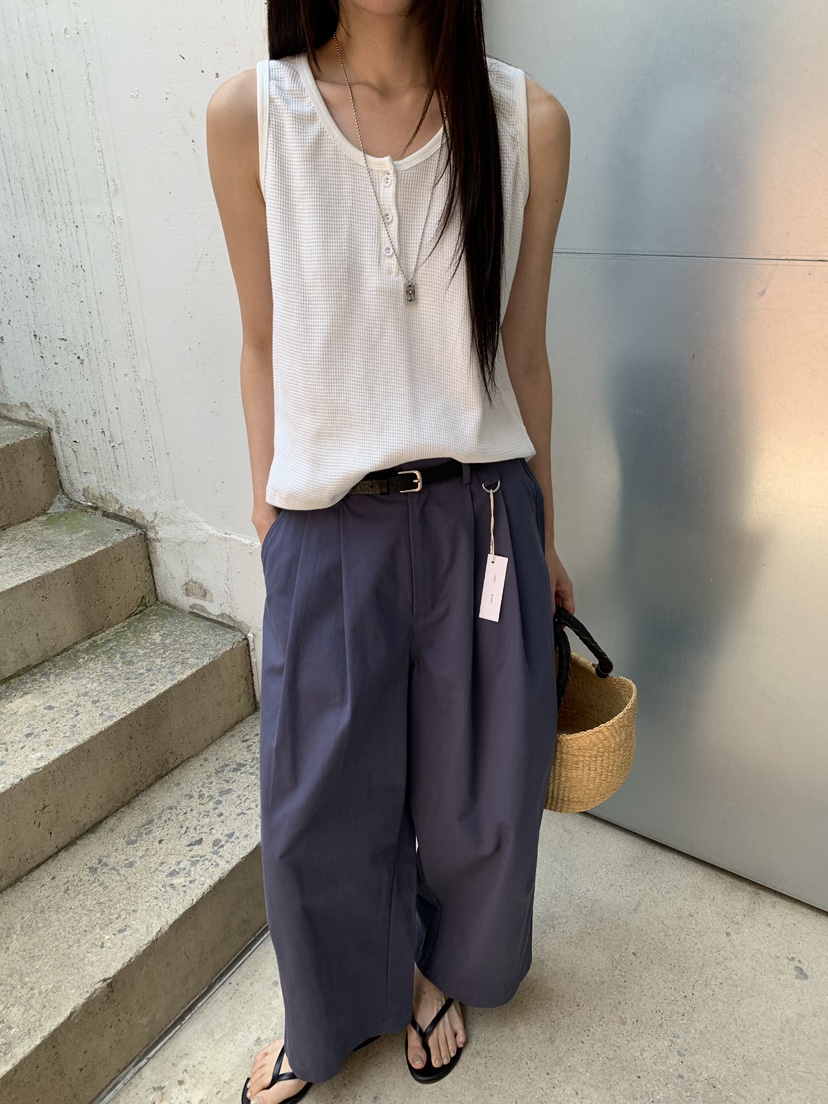 B_GARDER東大門實拍韓國女裝新品26春夏吊帶背心華夫格格紋B.GARDER吊帶/背心