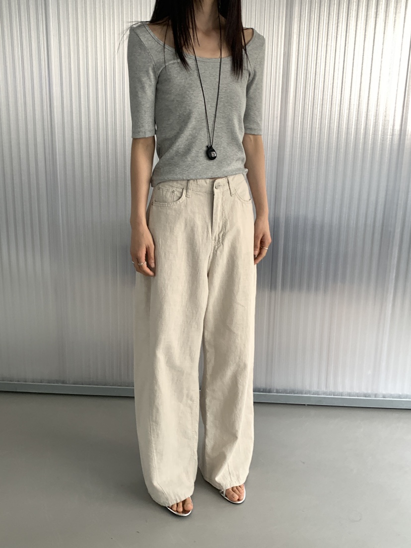 MOVENNE韓國東大門代購女裝新款時尚推薦26春夏休閑褲水洗亞麻MOVENNE休閑褲