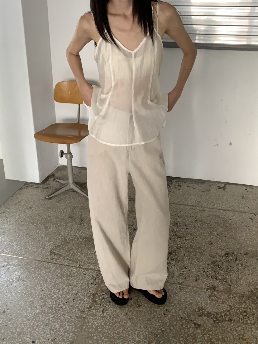 MOVENNE韓國東大門代購女裝新款時尚推薦26春夏休閑褲水洗亞麻MOVENNE休閑褲
