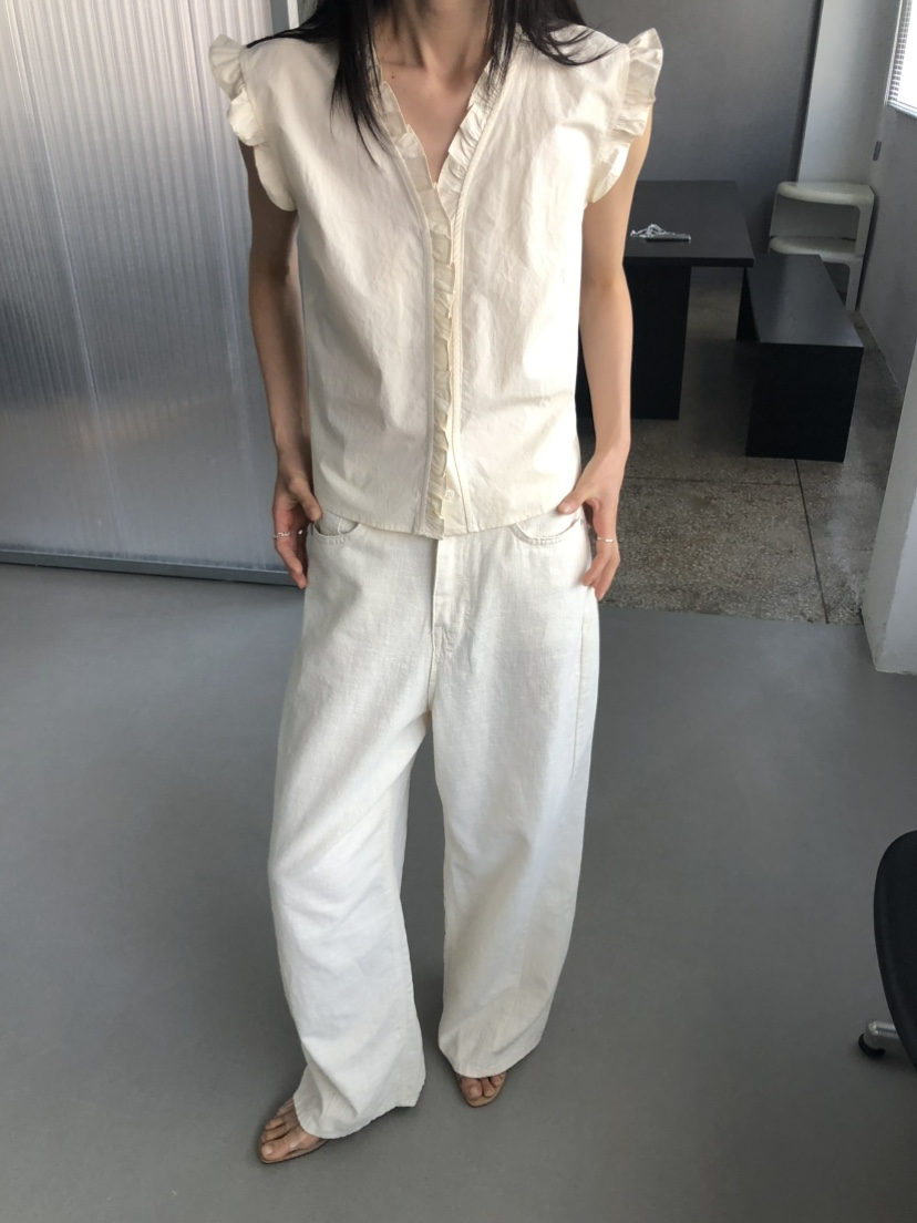 MOVENNE韓國東大門代購女裝新款時尚推薦26春夏休閑褲水洗亞麻MOVENNE休閑褲