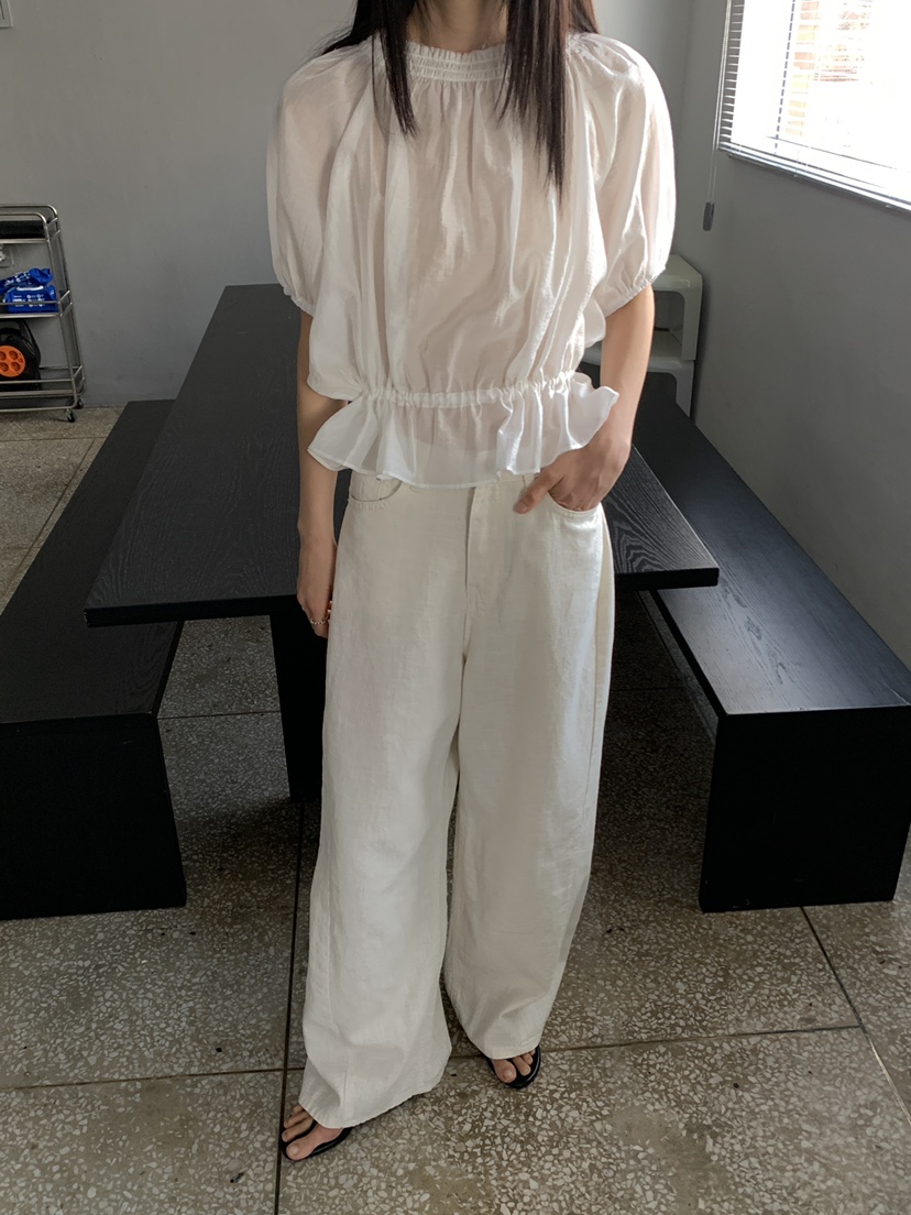 MOVENNE韓國東大門代購女裝新款時尚推薦26春夏休閑褲水洗亞麻MOVENNE休閑褲