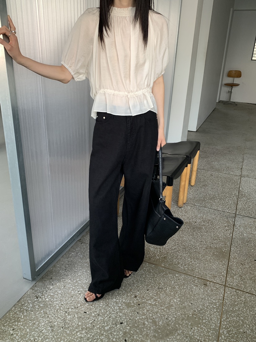 MOVENNE韓國東大門代購女裝新款時尚推薦26春夏休閑褲水洗亞麻MOVENNE休閑褲