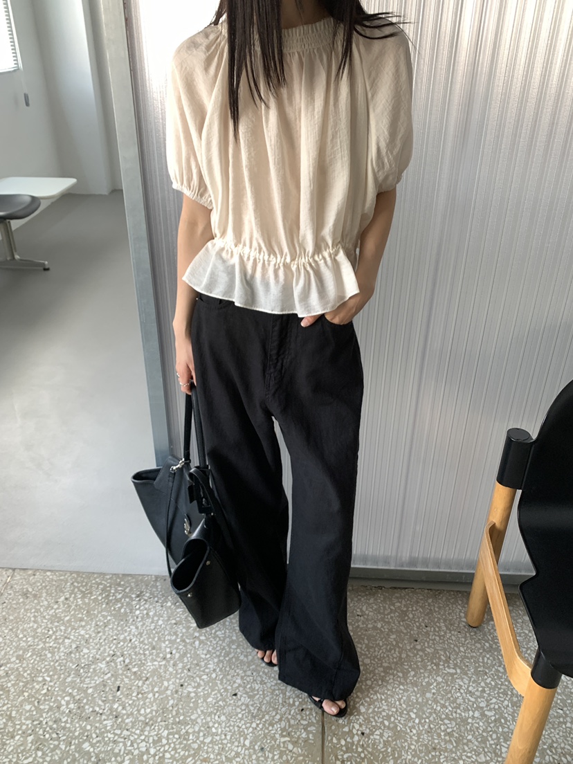 MOVENNE韓國東大門代購女裝新款時尚推薦26春夏休閑褲水洗亞麻MOVENNE休閑褲
