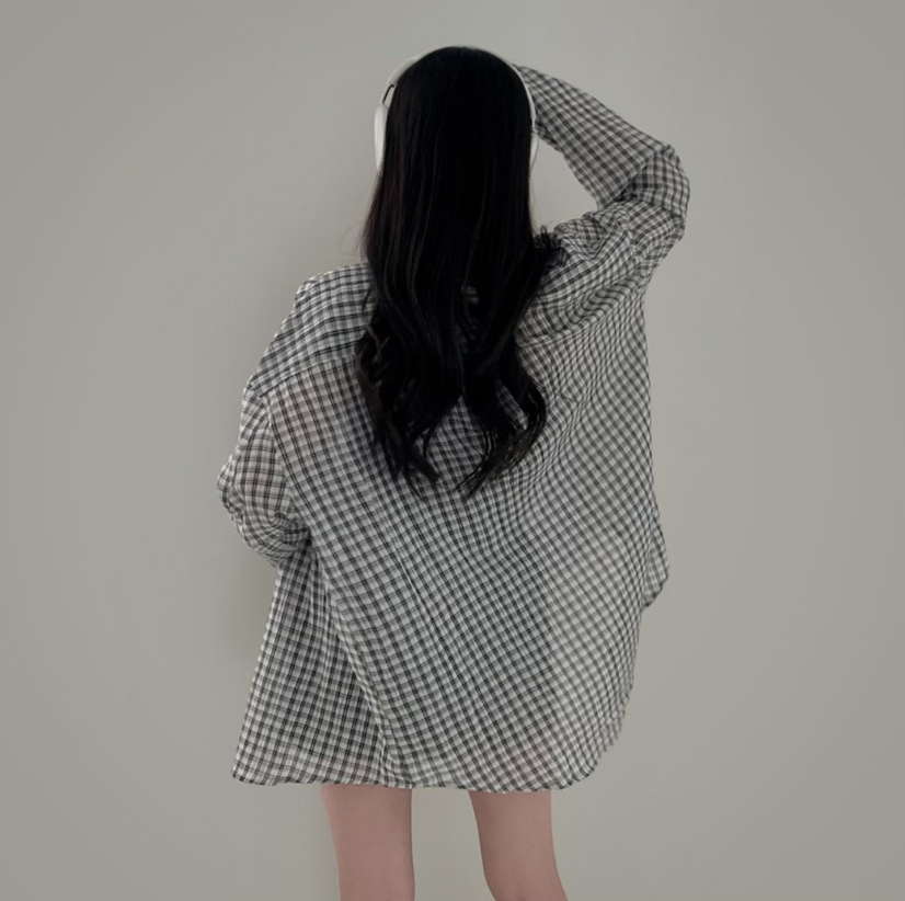 PAIRING韓國東大門直郵女裝新品26春夏26夏季襯衫蕾絲衫格子PAIRING襯衫/蕾絲衫