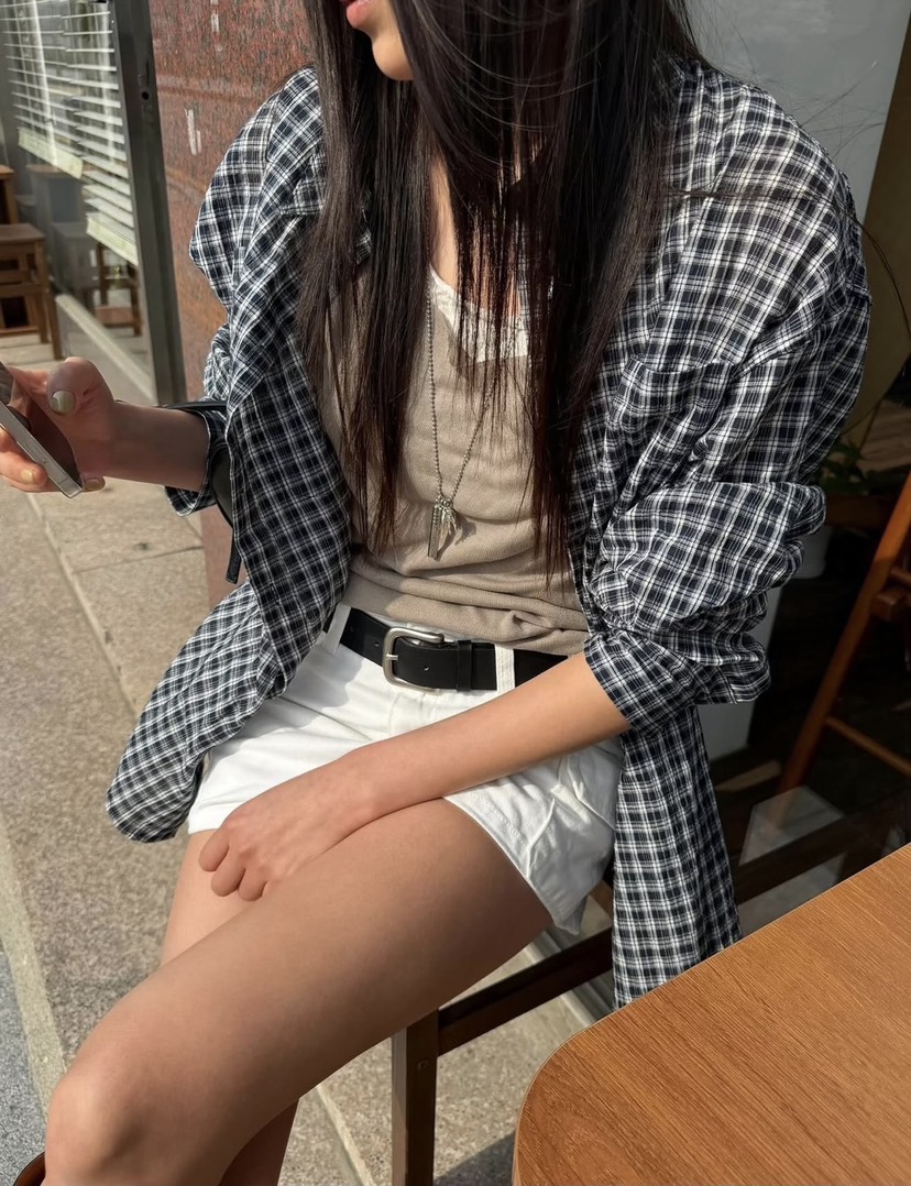PAIRING韓國東大門直郵女裝新品26春夏26夏季襯衫蕾絲衫格子PAIRING襯衫/蕾絲衫圖色5
