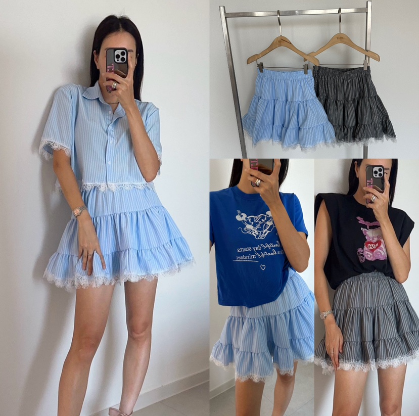 SOUIT韓國直郵女裝新品26夏季休閑熱賣時尚推薦職業短裙喇叭SOUIT by mabel-L短裙