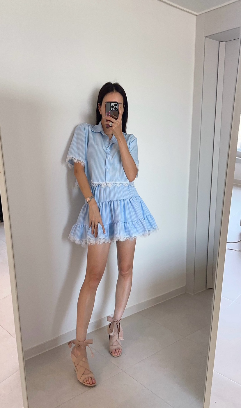 SOUIT韓國直郵女裝新品26夏季休閑熱賣時尚推薦職業短裙喇叭SOUIT by mabel-L短裙