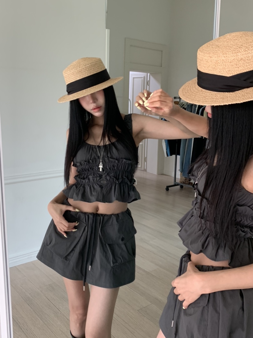 BADCALM韓國東大門直郵女士新品時尚人氣26夏季吊帶背心無袖BADCALM吊帶/背心圖色3
