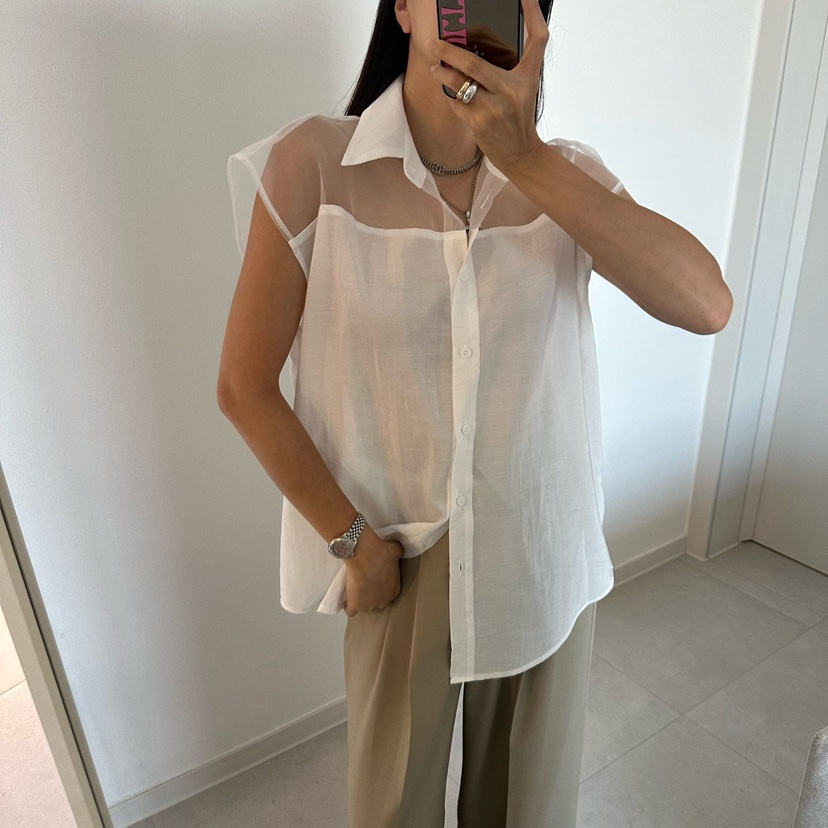 SOUIT韓國東大門代購女裝新品職業人氣推薦襯衫蕾絲衫歐根紗SOUIT by mabel-L襯衫/蕾絲衫