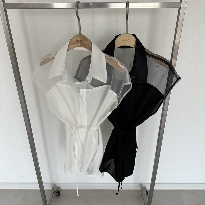SOUIT韓國東大門代購女裝新品職業人氣推薦襯衫蕾絲衫歐根紗SOUIT by mabel-L襯衫/蕾絲衫