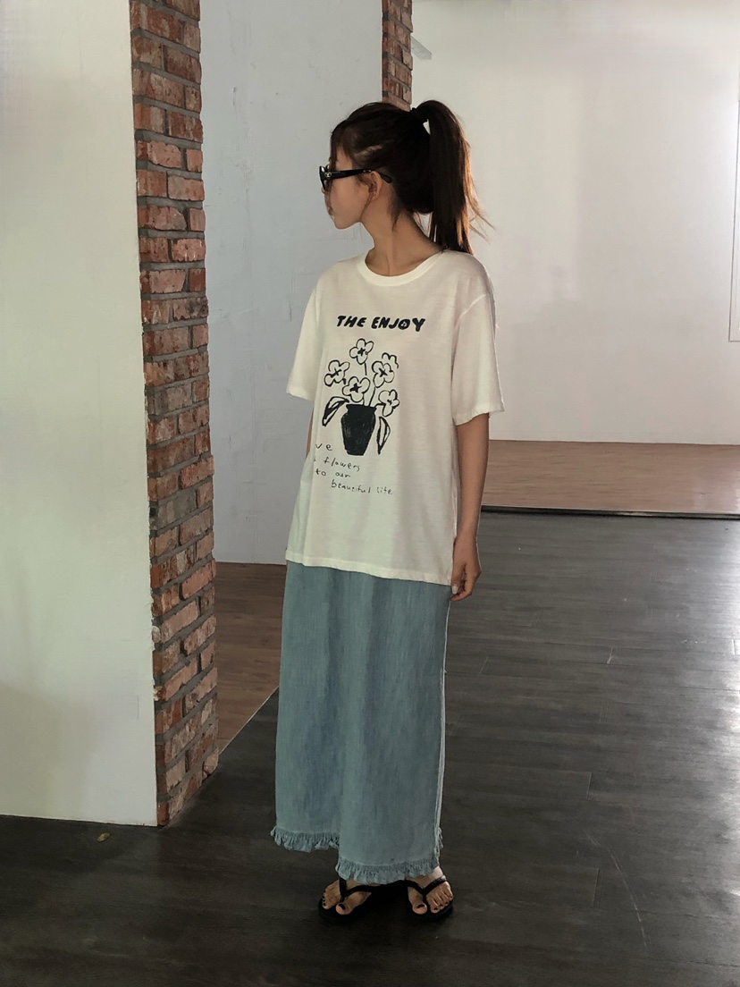 ONDO-P韓國東大門代購女裝新品休閑推薦職業26春夏長裙荷葉邊ONDO-P長裙