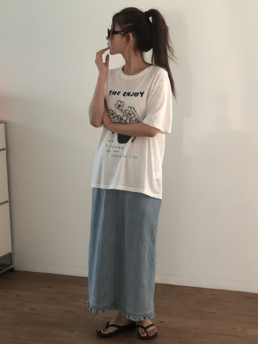ONDO-P韓國東大門代購女裝新品休閑推薦職業26春夏長裙荷葉邊ONDO-P長裙