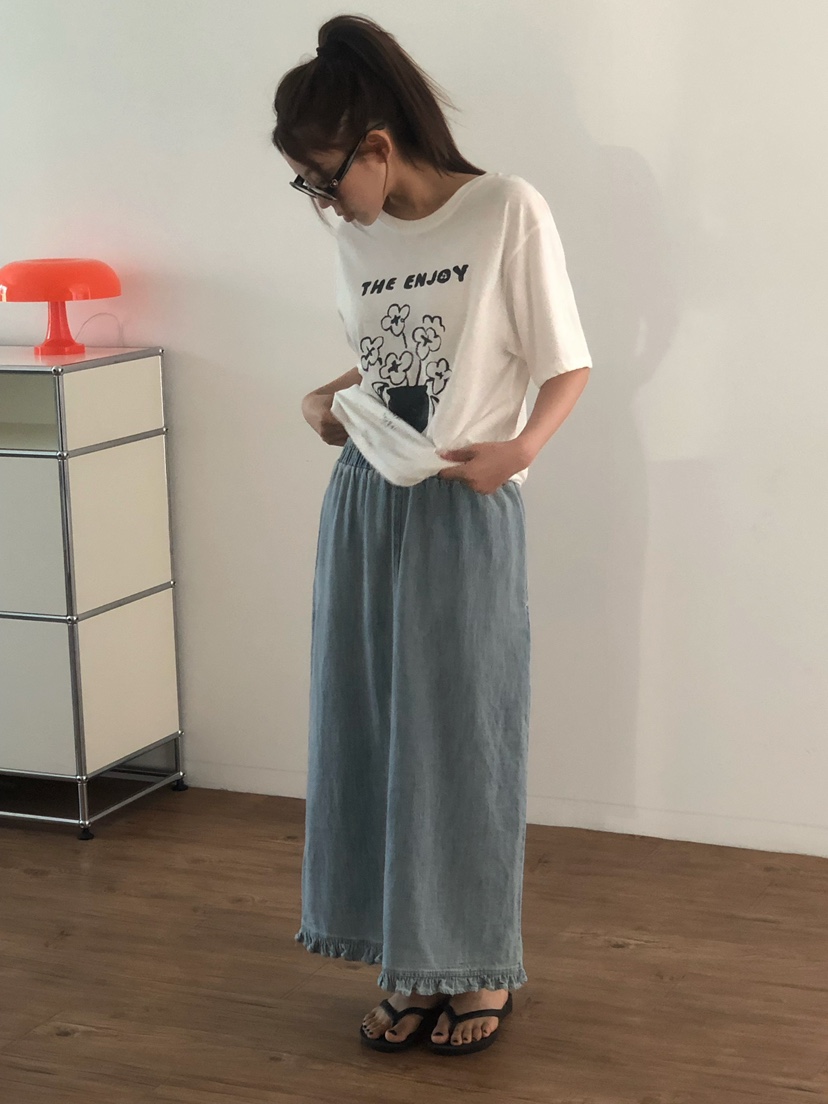 ONDO-P韓國東大門代購女裝新品休閑推薦職業26春夏長裙荷葉邊ONDO-P長裙