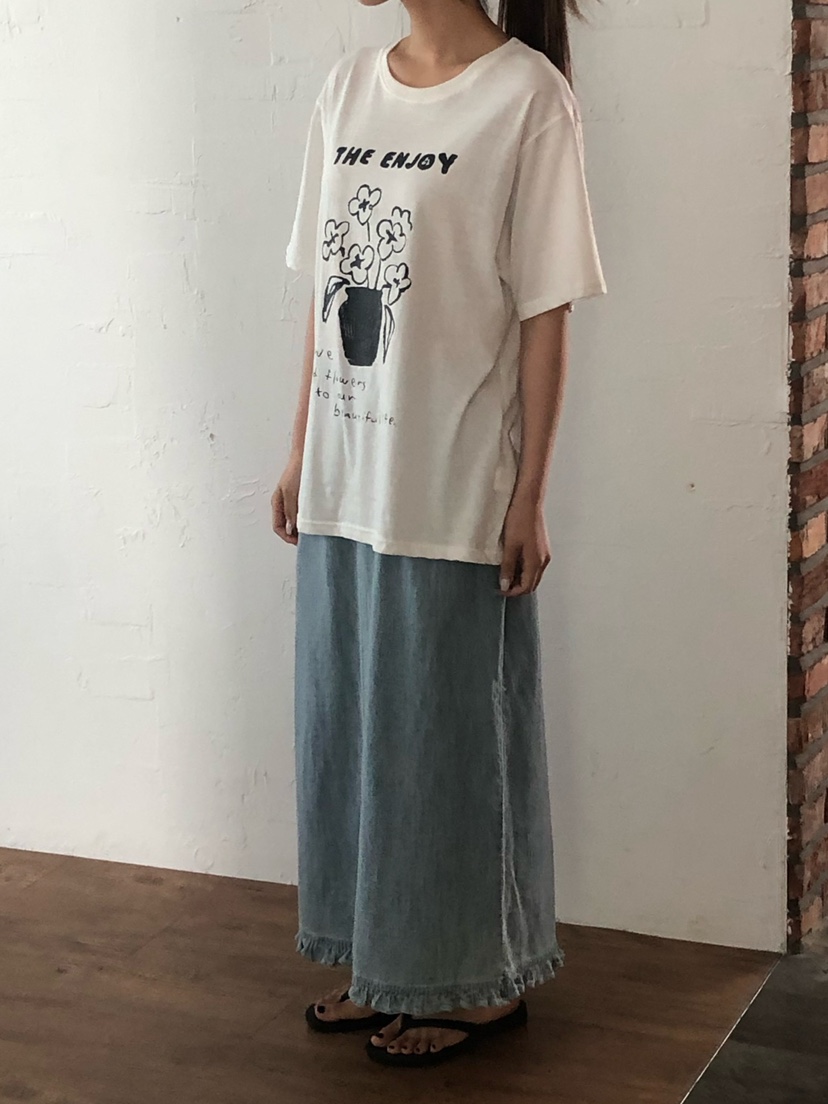 ONDO-P韓國東大門代購女裝新品休閑推薦職業26春夏長裙荷葉邊ONDO-P長裙