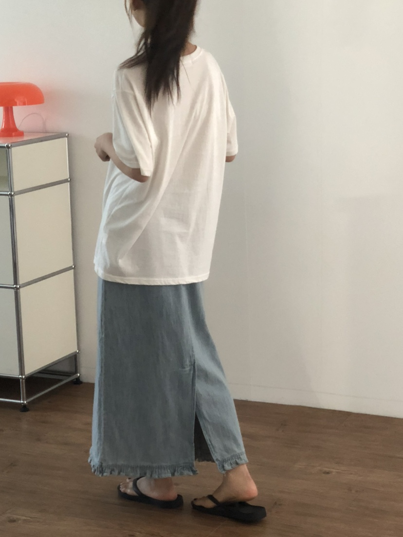 ONDO-P韓國東大門代購女裝新品休閑推薦職業26春夏長裙荷葉邊ONDO-P長裙