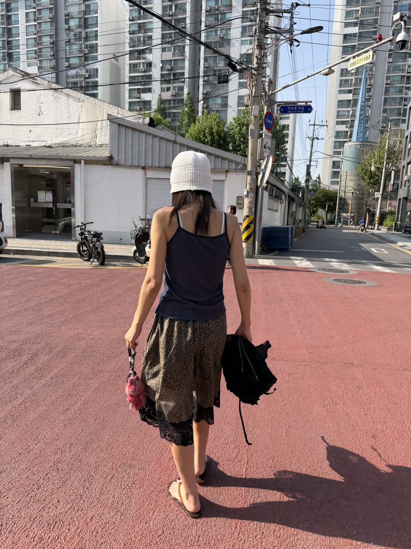 FRANC—L韓國直郵女士新款人氣職業熱賣26夏季短褲豹紋蕾絲FRANC短褲