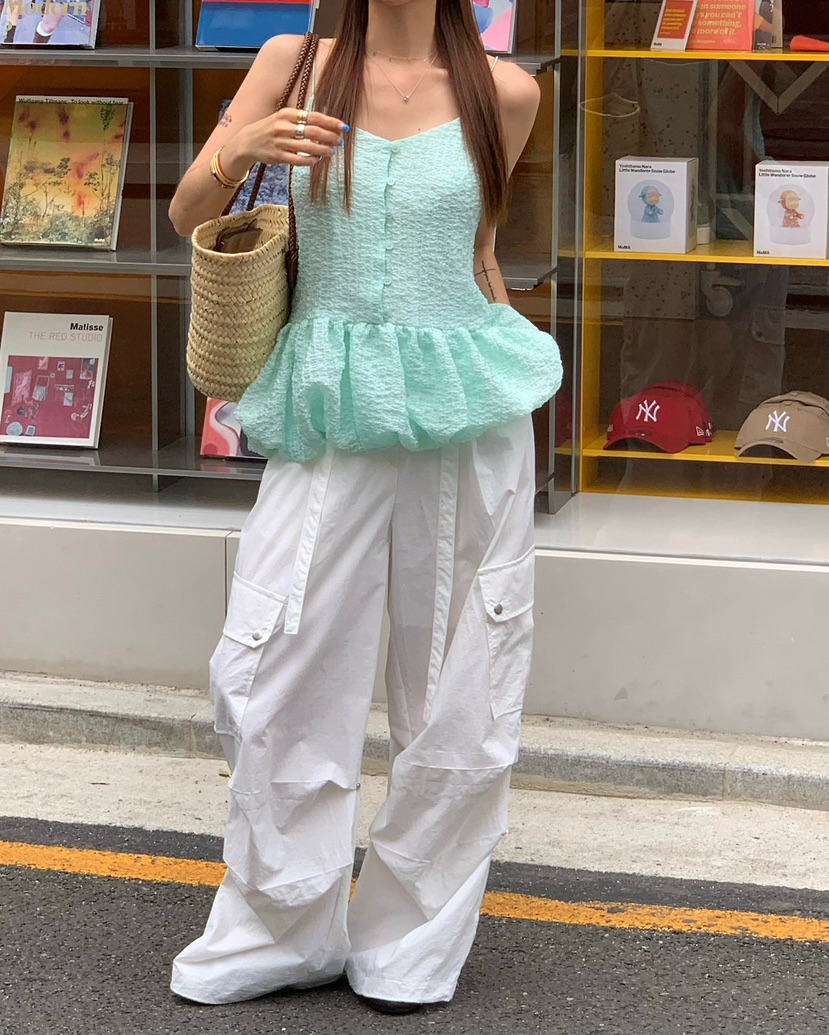 REVE CITE-L東大門實拍韓國女裝新款人氣休閑褲含腰帶防風衣REVE CITE-L休閑褲