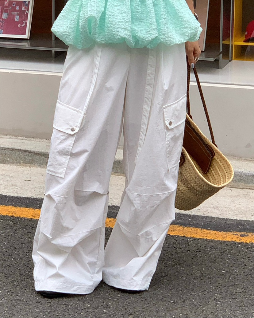 REVE CITE-L東大門實拍韓國女裝新款人氣休閑褲含腰帶防風衣REVE CITE-L休閑褲圖色1