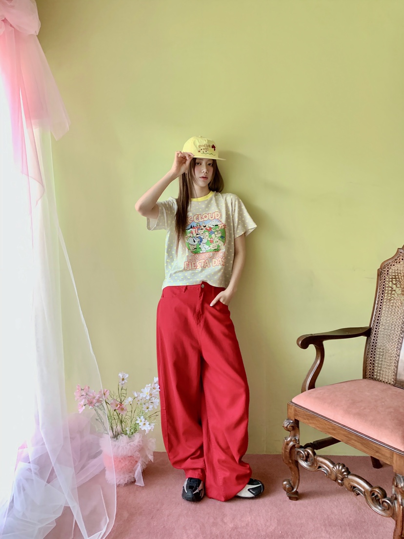 MAISONDEGLORY韓國直郵女士新品休閑時尚熱賣T恤撞色圓點MAISON DE GLORYT恤