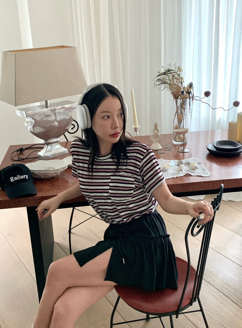 REVE CITE-L韓國直郵女裝新款時尚休閑26夏季T恤口袋抽繩REVE CITE-LT恤