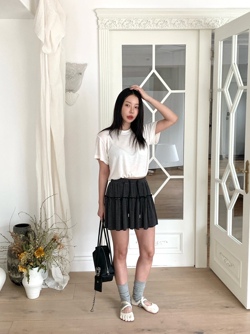 REVE CITE-L韓國直郵女裝新款時尚休閑26夏季T恤口袋抽繩REVE CITE-LT恤