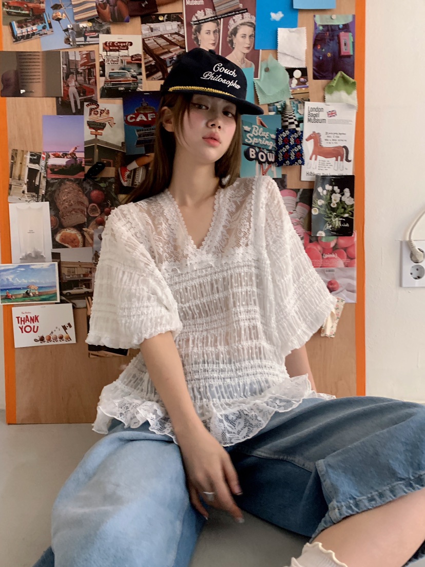 MAISONDEGLORY東大門實拍韓國女士新款推薦人氣襯衫蕾絲衫MAISON DE GLORY襯衫/蕾絲衫