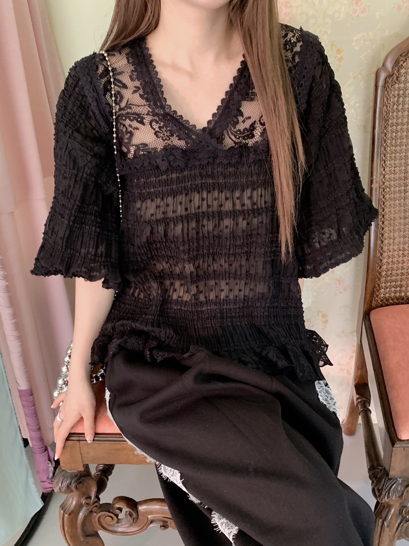 MAISONDEGLORY東大門實拍韓國女士新款推薦人氣襯衫蕾絲衫MAISON DE GLORY襯衫/蕾絲衫圖色2