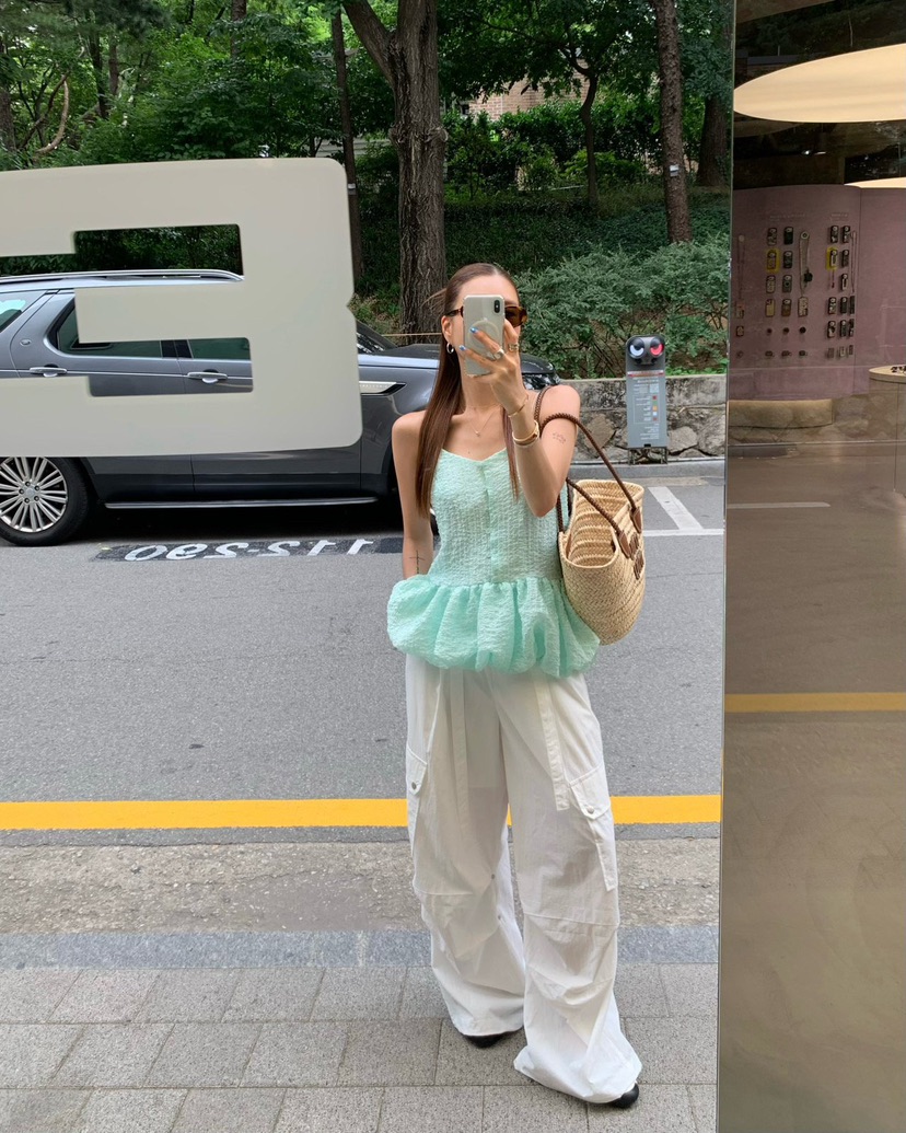 REVE CITE-L韓國直郵女裝新款休閑熱賣26春夏吊帶背心紐扣REVE CITE-L吊帶/背心
