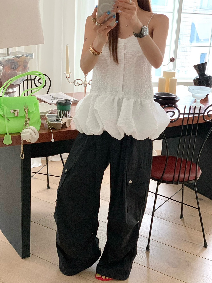REVE CITE-L韓國直郵女裝新款休閑熱賣26春夏吊帶背心紐扣REVE CITE-L吊帶/背心圖色1