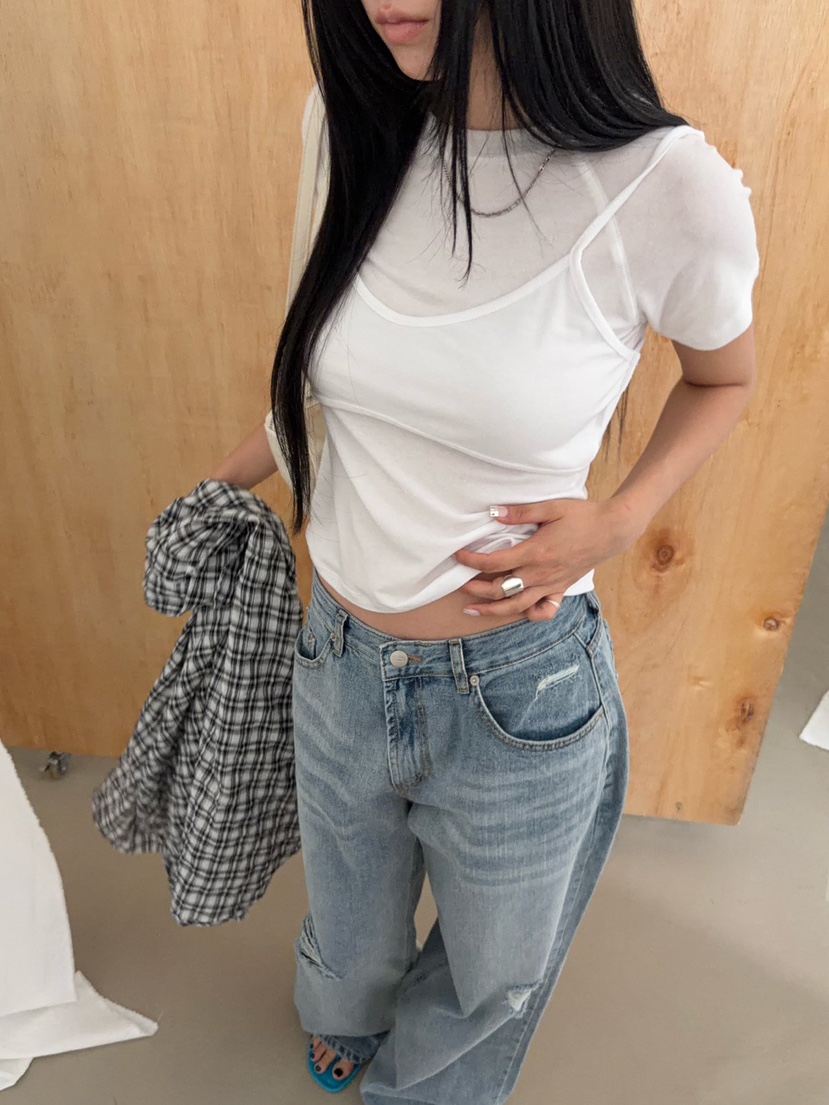 SUNDER MARKET韓國直郵實拍女士新品休閑時尚牛仔褲復古SUNDER MARKET牛仔褲