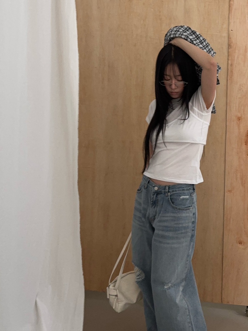 SUNDER MARKET韓國直郵實拍女士新品休閑時尚牛仔褲復古SUNDER MARKET牛仔褲