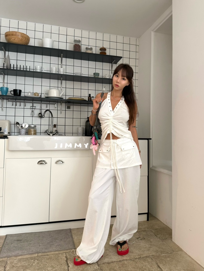 JIMMY韓國東大門直郵女士新品推薦熱賣26夏季吊帶背心孔眼JIMMY/REMAKE吊帶/背心