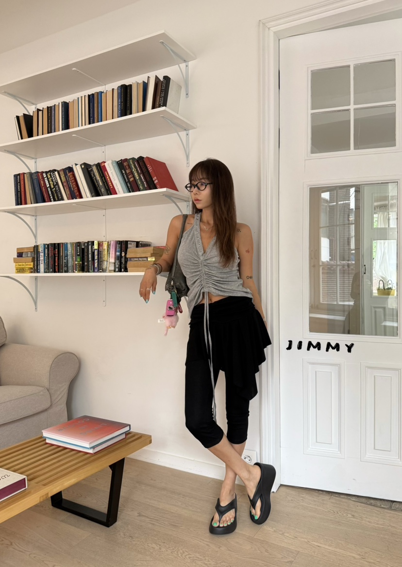 JIMMY韓國東大門直郵女士新品推薦熱賣26夏季吊帶背心孔眼JIMMY/REMAKE吊帶/背心