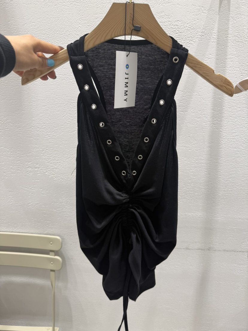 JIMMY韓國東大門直郵女士新品推薦熱賣26夏季吊帶背心孔眼JIMMY/REMAKE吊帶/背心圖色2