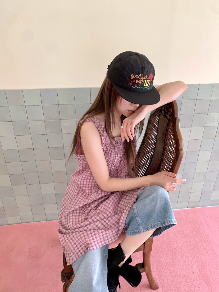 MAISONDEGLORY韓國直郵女士新款人氣26夏季連衣裙荷葉邊格子MAISON DE GLORY連衣裙