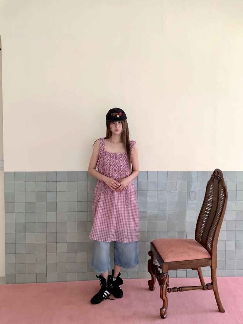 MAISONDEGLORY韓國直郵女士新款人氣26夏季連衣裙荷葉邊格子MAISON DE GLORY連衣裙圖色1