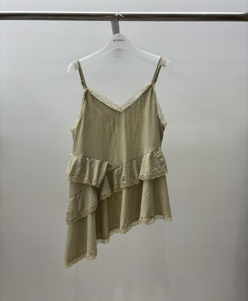 INTHEEND韓國直郵實拍女裝新品熱賣休閑吊帶背心荷葉邊無袖INTHEEND吊帶/背心圖色3