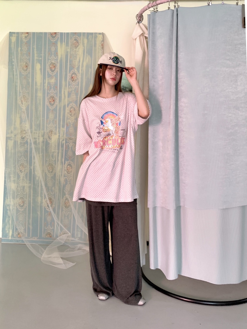 MAISONDEGLORY東大門實拍韓國女士新款熱賣26夏季T恤圓點MAISON DE GLORYT恤