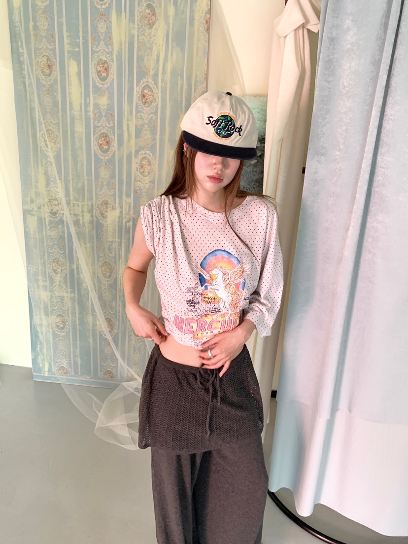MAISONDEGLORY東大門實拍韓國女士新款熱賣26夏季T恤圓點MAISON DE GLORYT恤