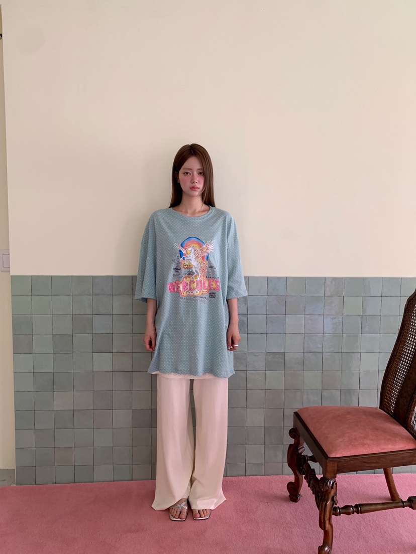 MAISONDEGLORY東大門實拍韓國女士新款熱賣26夏季T恤圓點MAISON DE GLORYT恤