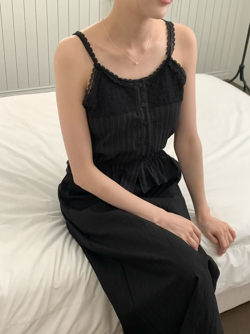 BINUS韓國直郵女士新款推薦人氣熱賣職業吊帶背心蕾絲無袖BINUS吊帶/背心