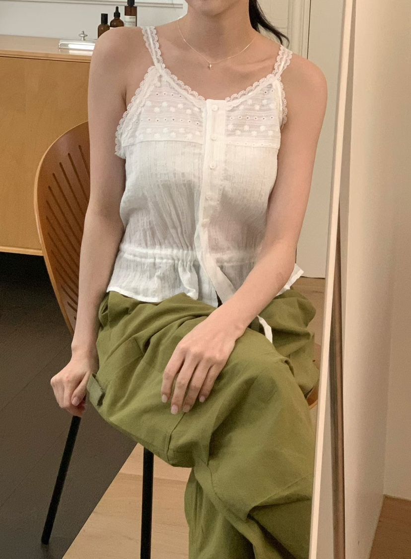 BINUS韓國直郵女士新款推薦人氣熱賣職業吊帶背心蕾絲無袖BINUS吊帶/背心