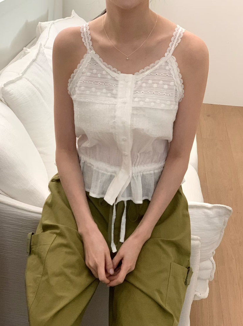 BINUS韓國直郵女士新款推薦人氣熱賣職業吊帶背心蕾絲無袖BINUS吊帶/背心