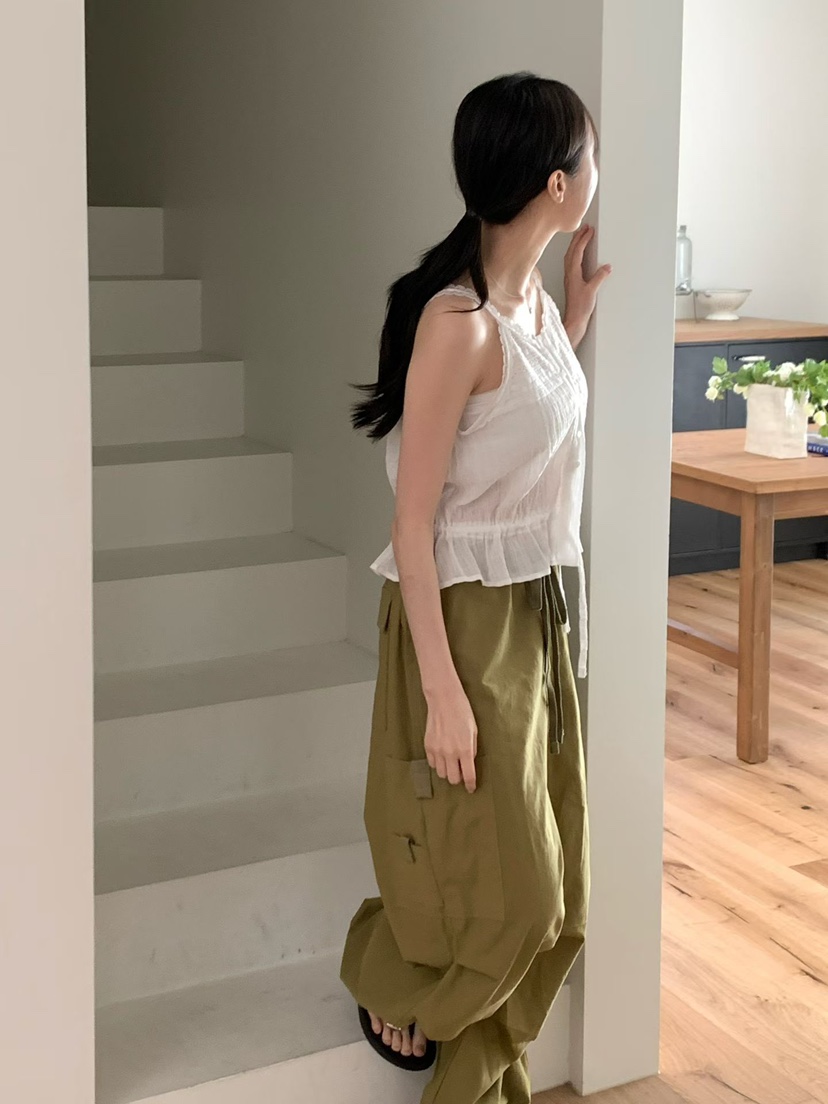 BINUS韓國直郵女士新款推薦人氣熱賣職業吊帶背心蕾絲無袖BINUS吊帶/背心