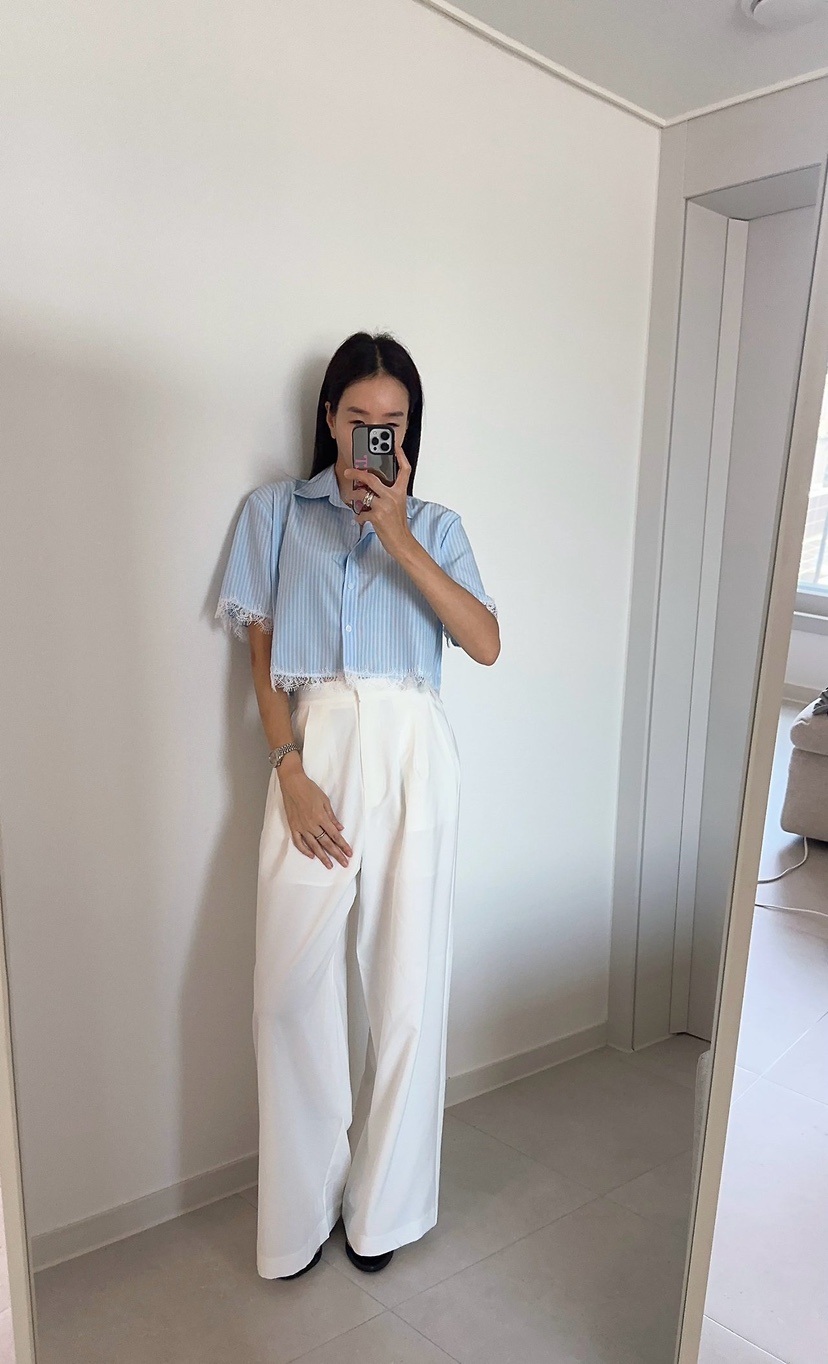 SOUIT東大門實拍韓國女士新款26春夏26夏季人氣襯衫蕾絲衫SOUIT by mabel-L襯衫/蕾絲衫