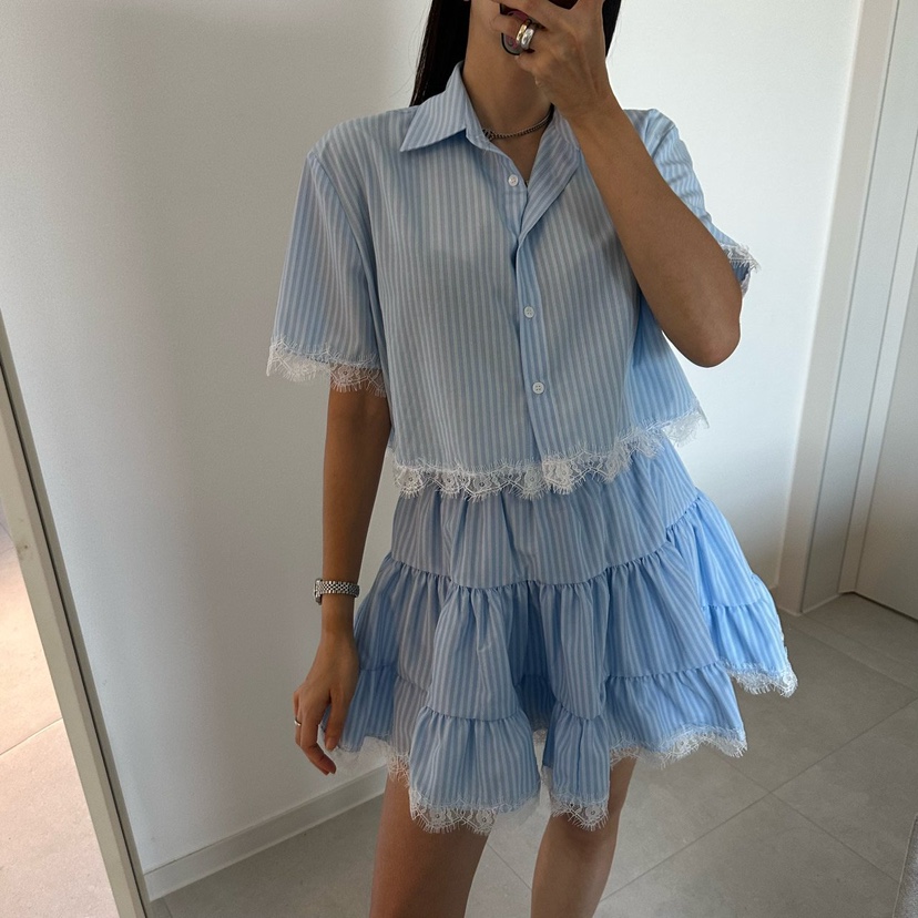SOUIT東大門實拍韓國女士新款26春夏26夏季人氣襯衫蕾絲衫SOUIT by mabel-L襯衫/蕾絲衫