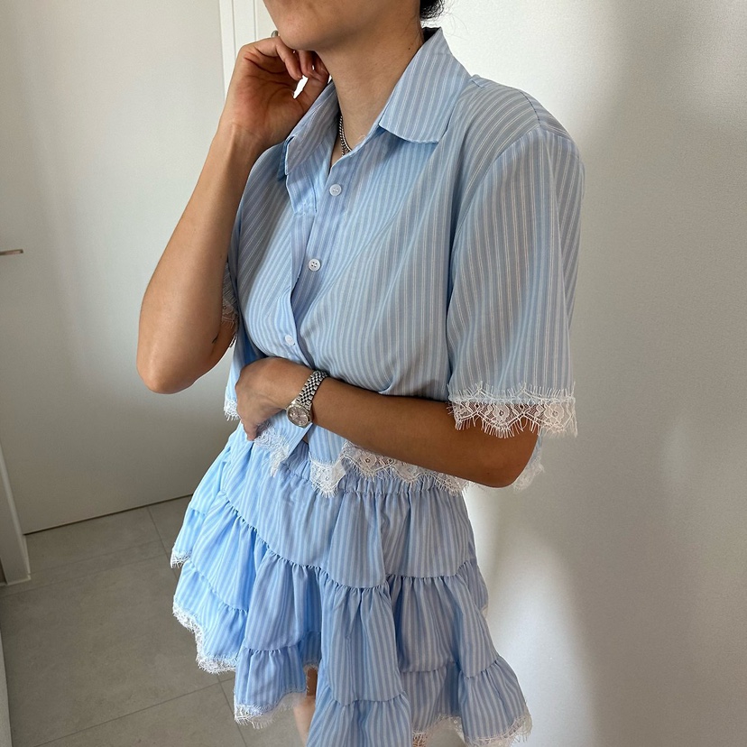SOUIT東大門實拍韓國女士新款26春夏26夏季人氣襯衫蕾絲衫SOUIT by mabel-L襯衫/蕾絲衫