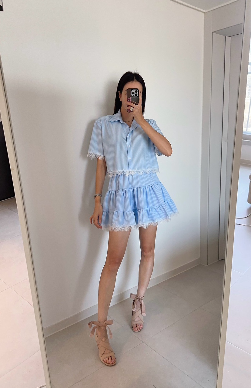 SOUIT東大門實拍韓國女士新款26春夏26夏季人氣襯衫蕾絲衫SOUIT by mabel-L襯衫/蕾絲衫
