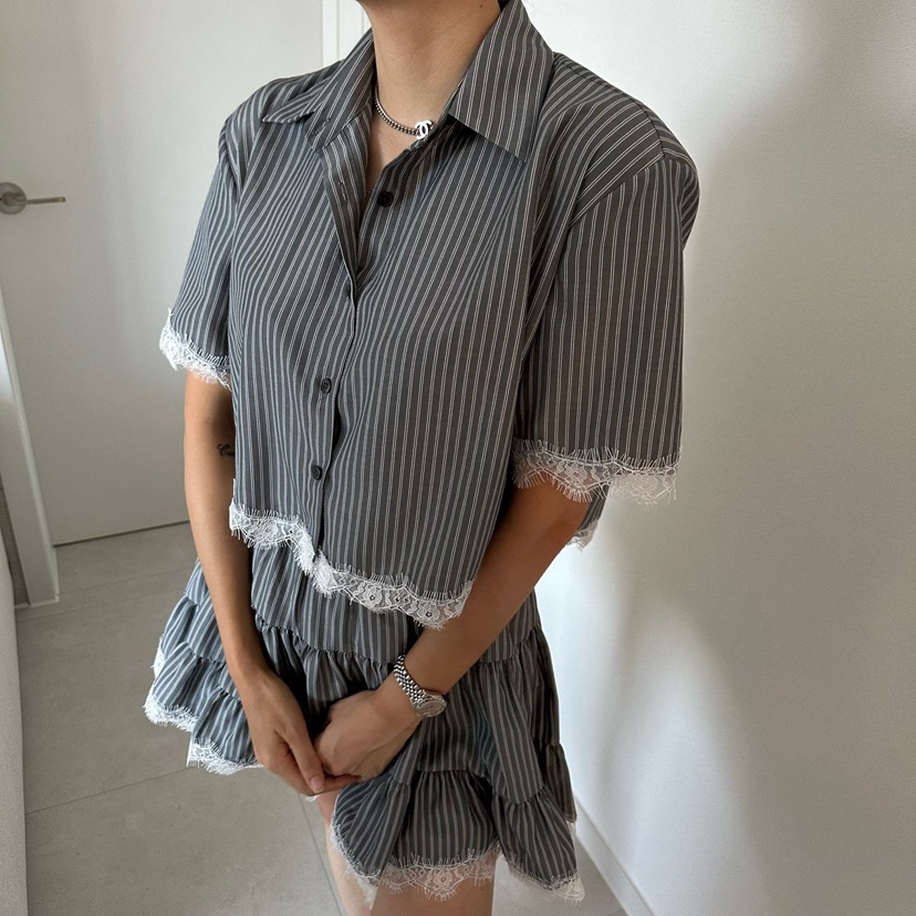 SOUIT東大門實拍韓國女士新款26春夏26夏季人氣襯衫蕾絲衫SOUIT by mabel-L襯衫/蕾絲衫圖色2